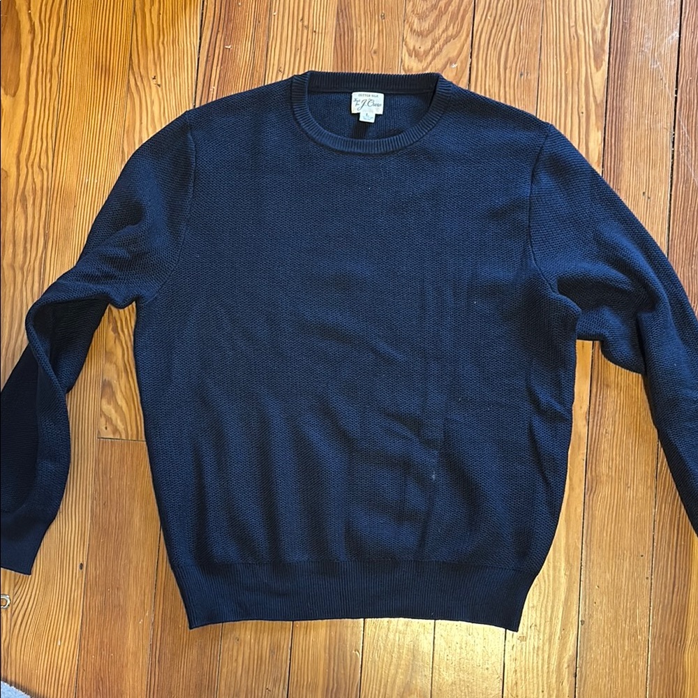 J Crew Cotton Silk Navy Sweater